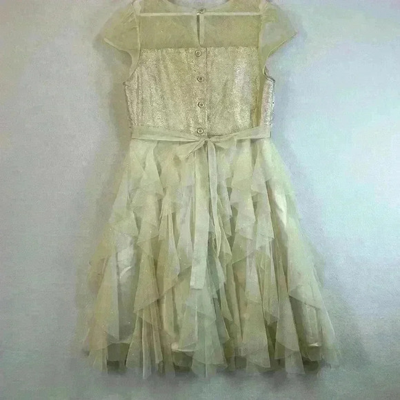 Jona Michelle Dress Ivory / Cream Girls Size 12 Wedding Party Holiday Birthday - Picture 2 of 9